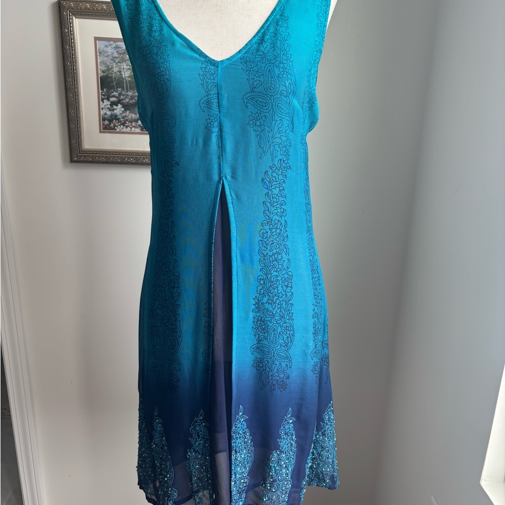 Beaded Ombré Midi Dress